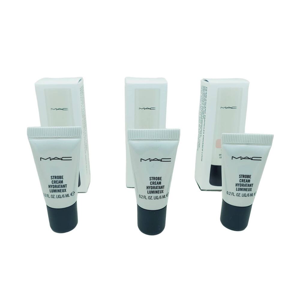 Lot of 3 MAC Strobe Cream Pinklite 0.2 OZ Each Travel Size